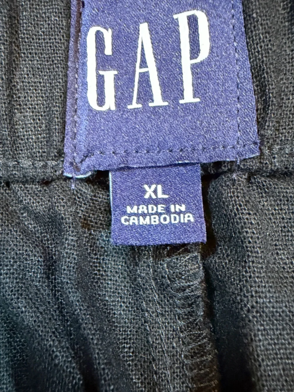 NWT Gap Black Linen Wide Leg Pull On Pants Women's XXL Quiet Luxury